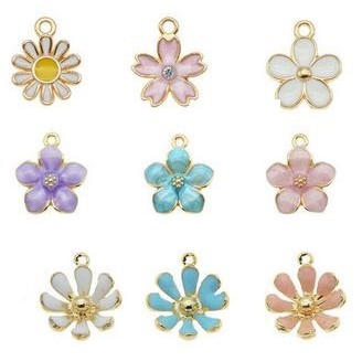 Lovely Daisy Flowers Enamel - Charm Bentuk Bunga Daisy (20pcs)