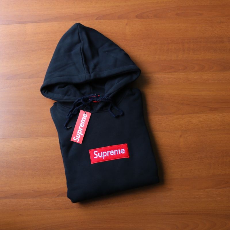 Switer pria supreme hitam logo box