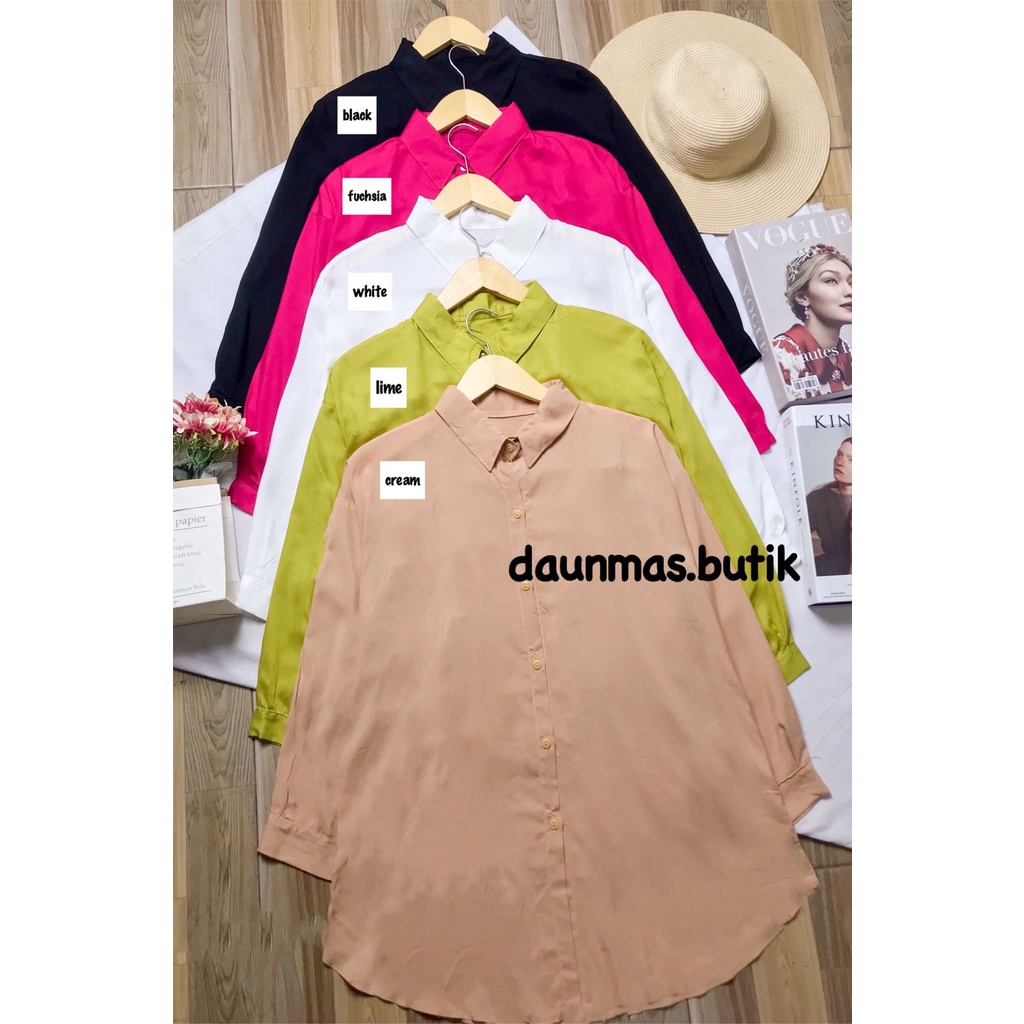 1KG MUAT 5PCS | DUMA ARA BACK RUFFLE OVERSIZE TOP SHIRT HITS FASHION GROSIR WANITA TERBEST SELLER OOTD SELEBGRAM