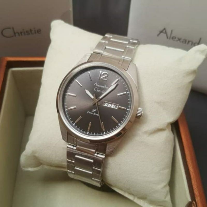 OBRAL TERMURAH Jam Tangan Pria Alexandre Christie AC 1012 ac1012 Silver Grey Original 40mm