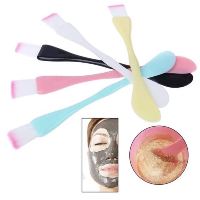 `ღ´ PHINKL `ღ´ Kuas masker spatula 2IN1 aplikasi mask organik bubuk lembut