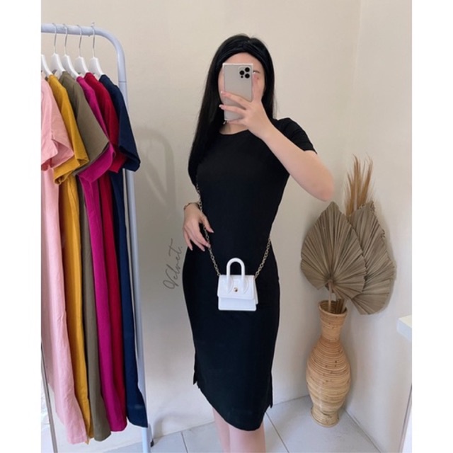 Dress Slim Polos Korean / dress bodycon import