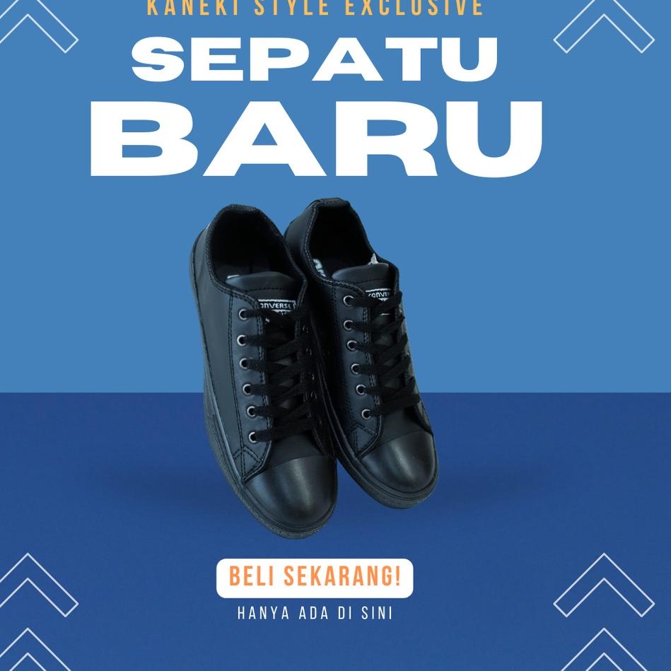 READY SEPATU CONVERSE ALL STAR 70s KULIT HIGH FULL BLACK SNEAKER PRIA (BISA COD) FREE KAOS K
