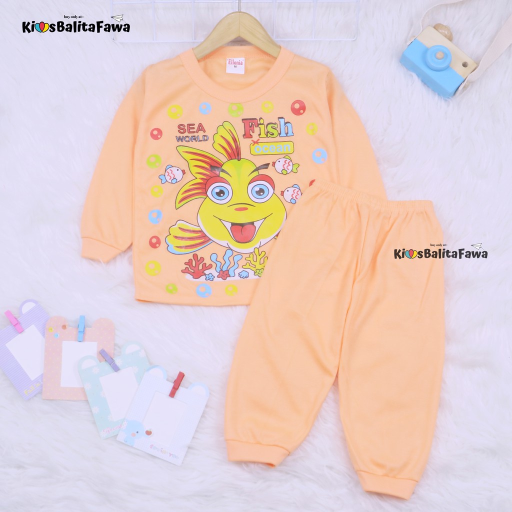 Piyama Kaos Kartun Uk. 1 Tahun / Piyama Anak Cowok Murah Baju Tidur Babydolls Setelan Kaos Anak
