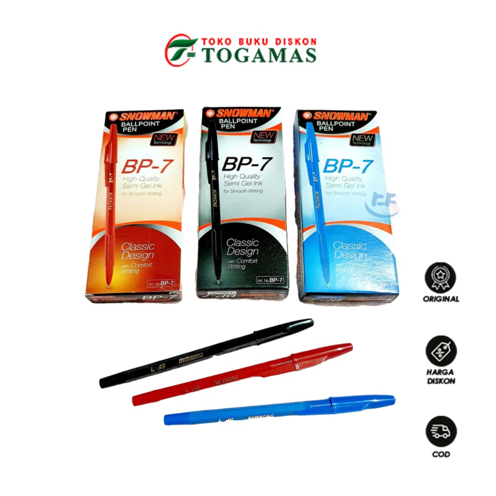 

BEST SELLER !! BALLPEN BOLPOINT BP-7 SNOWMAN