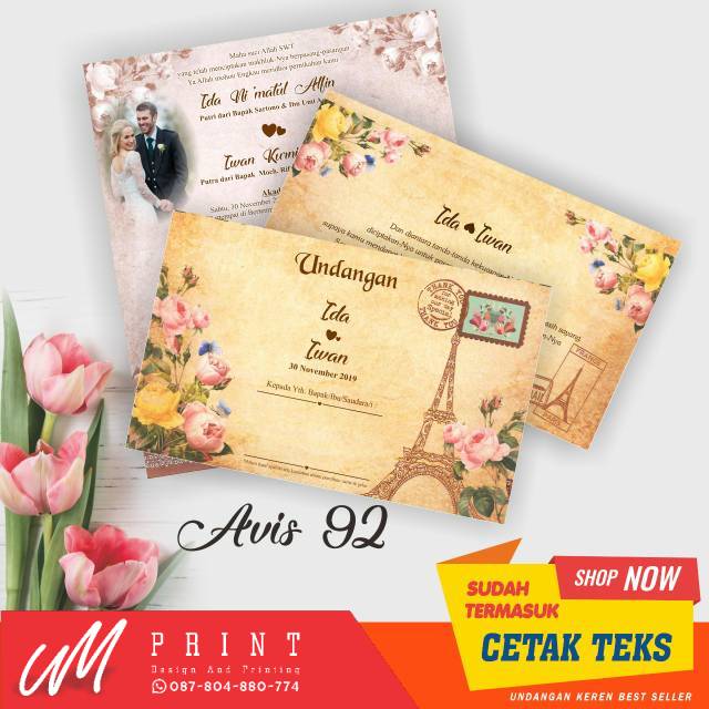 UNDANGAN PERNIKAHAN MURAH - UNDANGAN NIKAH MURAH - UNDANGAN BLANKO AVIS - UNDANGAN RUSTIC ELEGAN