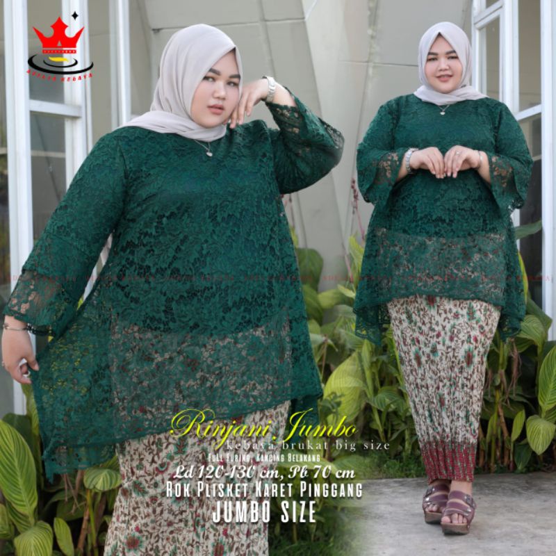SET KEBAYA JUMBO LD 130 — KEBAYA RINJANI BIGE SIZE — KEBAYA JUMBO