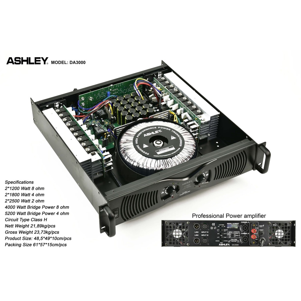 Power Amplifier ASHLEY DA 3000 / DA3000 / DA-3000 ORIGINAL ASHLEY