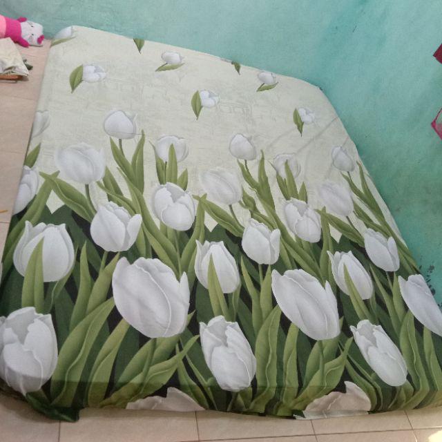Provensprei -sprei Katun Esra Motif Tulip Hijau