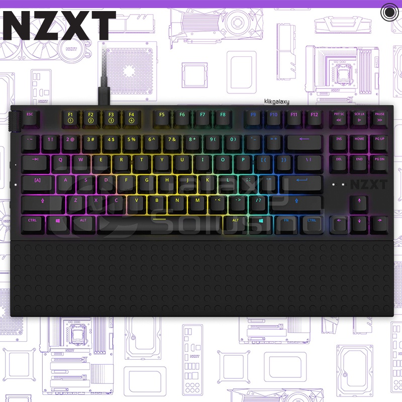 NZXT Function Black TKL Mechanical Gaming Keyboard - Gateron Red Switch