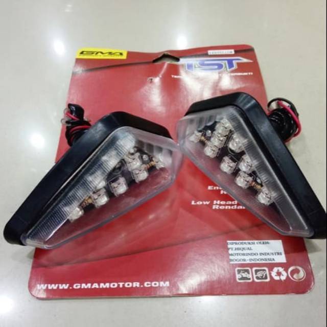 Sen Tempel Lampu Sen Led Segitiga Universal R15,Cbr150r,Gsx,Ninja,R25 &amp; Motor Lain Nya