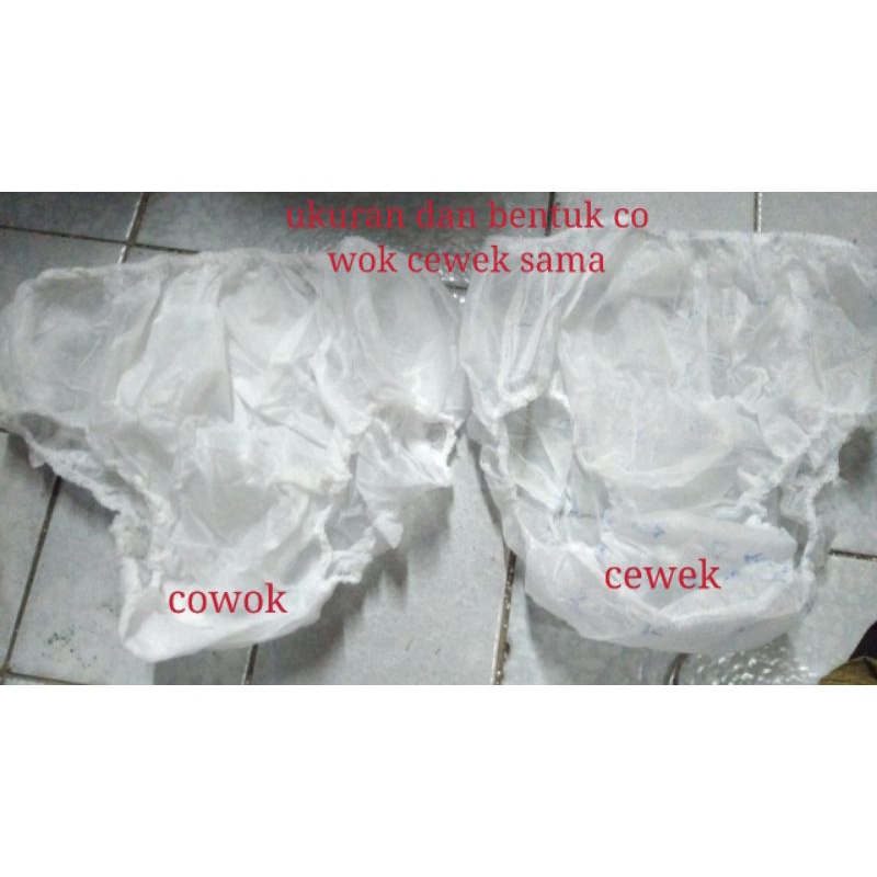 Disposable panties / Celana Dalam Wanita Pria Sekali Pakai / celana dalam kertas laki perempuan