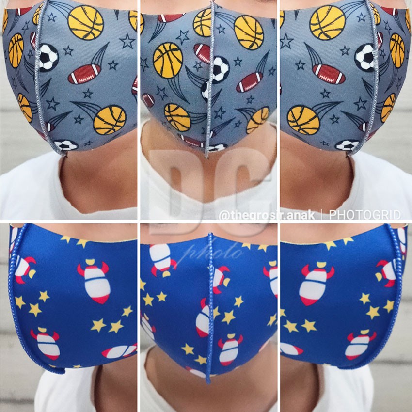 Masker Anak Scuba Premium Motif Karakter Captain America Unicorn Rocket Ball Dino (Bisa Pilih Motif)