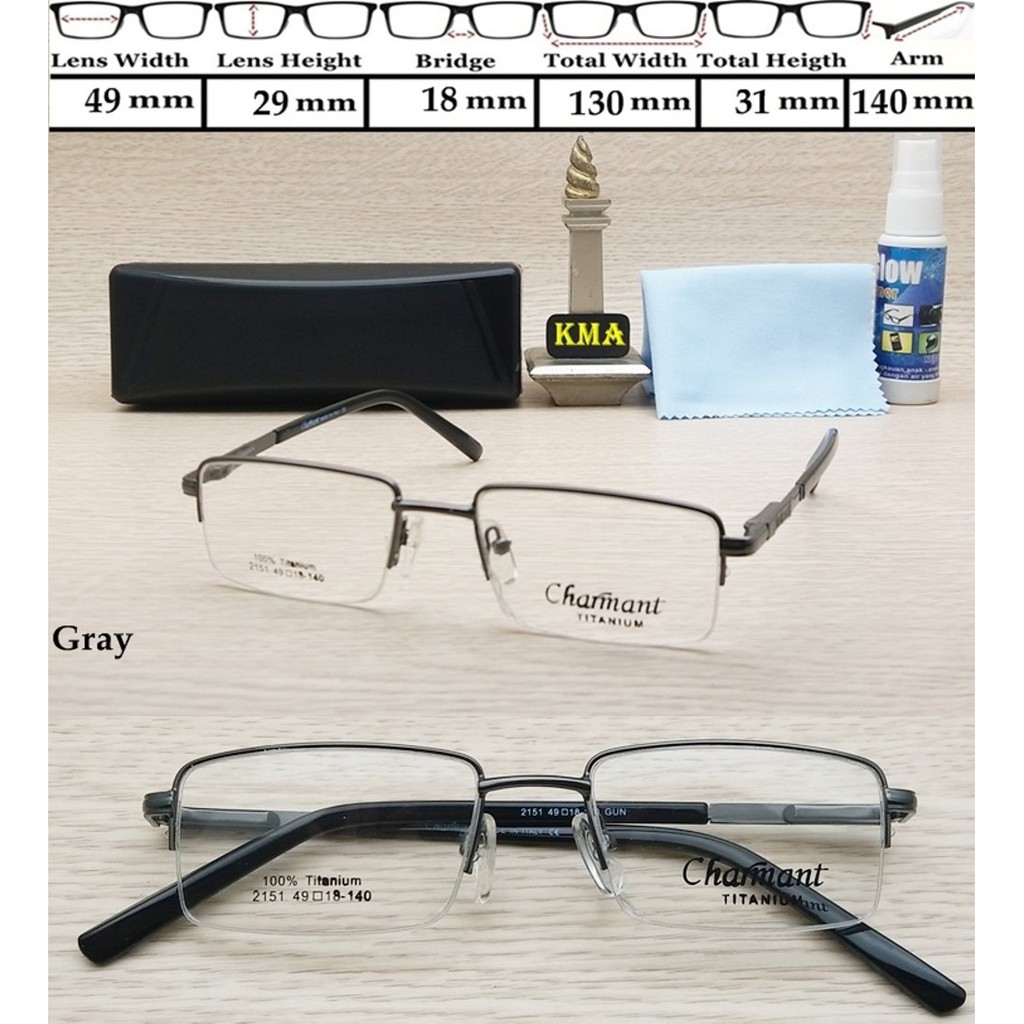 kacamata minus half frame CHARMANT kacamata besi 03 terlaris