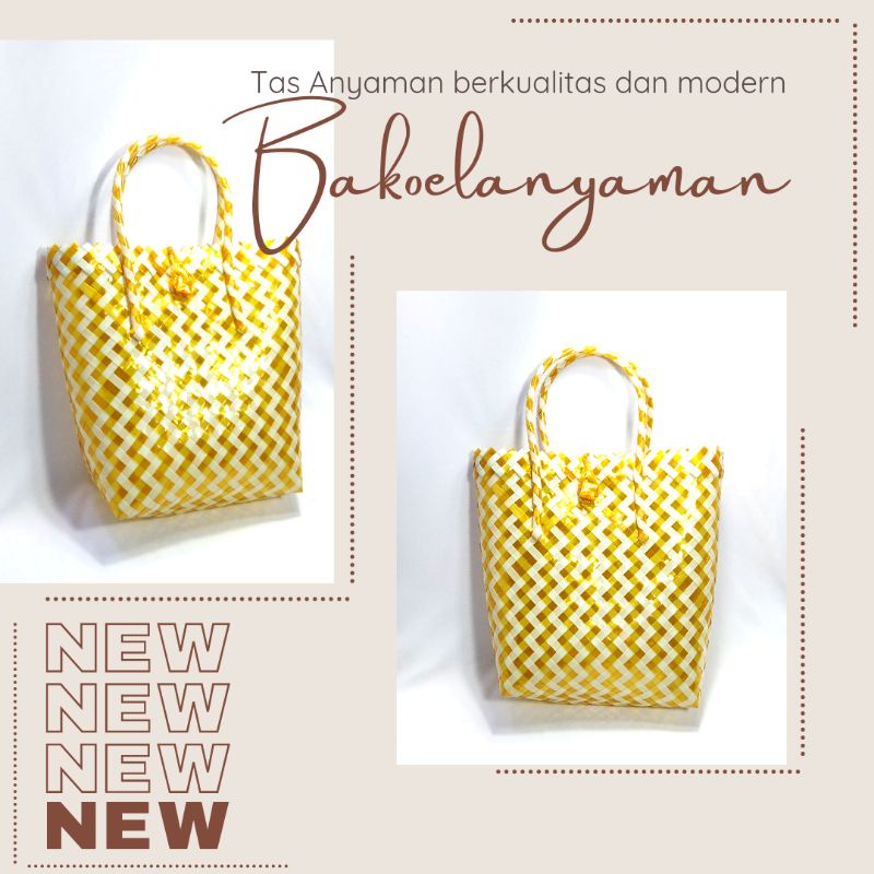 Tas Anyaman Bahan Kaca/Tas Belanja Bahan Kaca/Tas Serbaguna