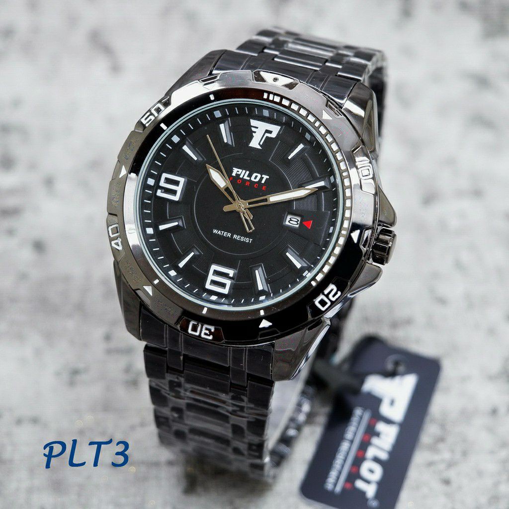 Jam Tangan Pria Pilot Force  Rantai Water Resist 0601