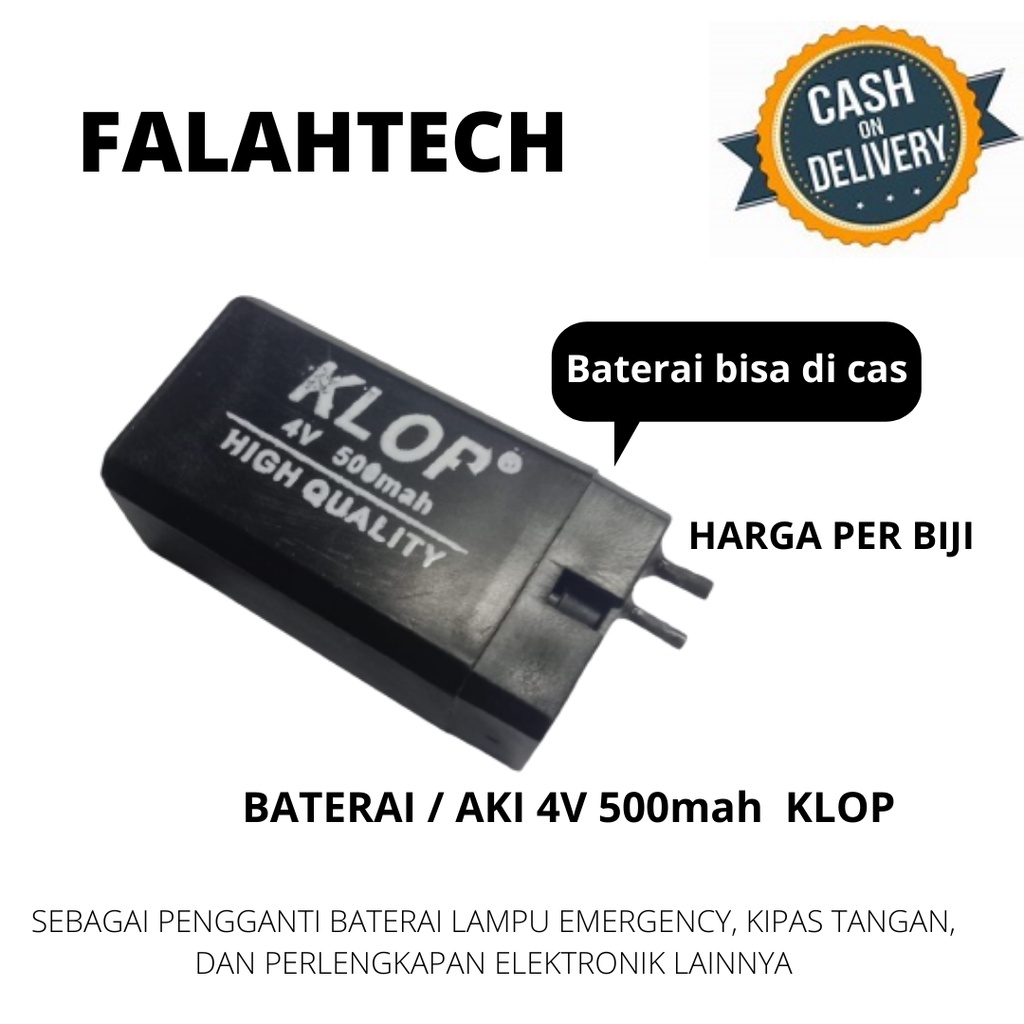 BATERAI / AKI 4V 500MAH BATERAI LAMPU CAS 4 VOLT 500 MAH