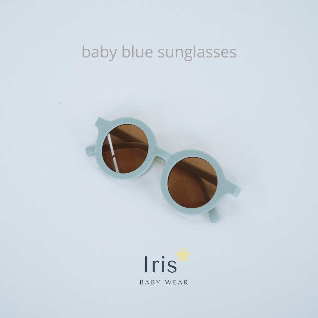 IRIS - KACAMATA ANAK PREMIUM ANTI UV BABYSUNGLASSES KACAMATA BAYI KACAMATA KUNING ABU HIJAU BIRU-Baby Blue