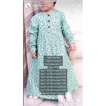 Ditsy Little Flakes Mint Size 5 (Grade A)