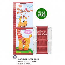 EXEL LEMARI PAKAIAN / LEMARI BAJU / LEMARI ANAK /LEMARI KABINET R1 FUL KUNCI 4 SUSUN 2 PINTU ZERAPAH