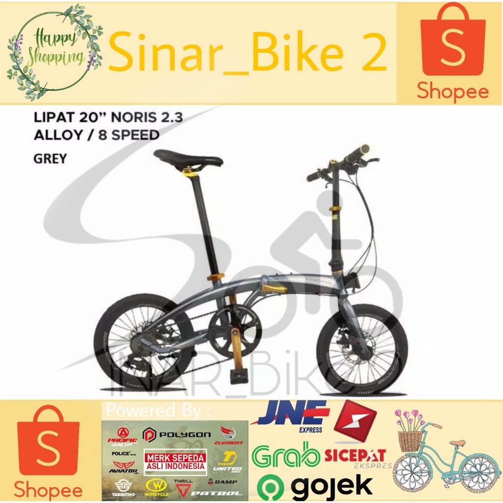 Sepeda Lipat Pacific Noris 2.3 Alloy 8 speed 20inch (Ekspedisi)