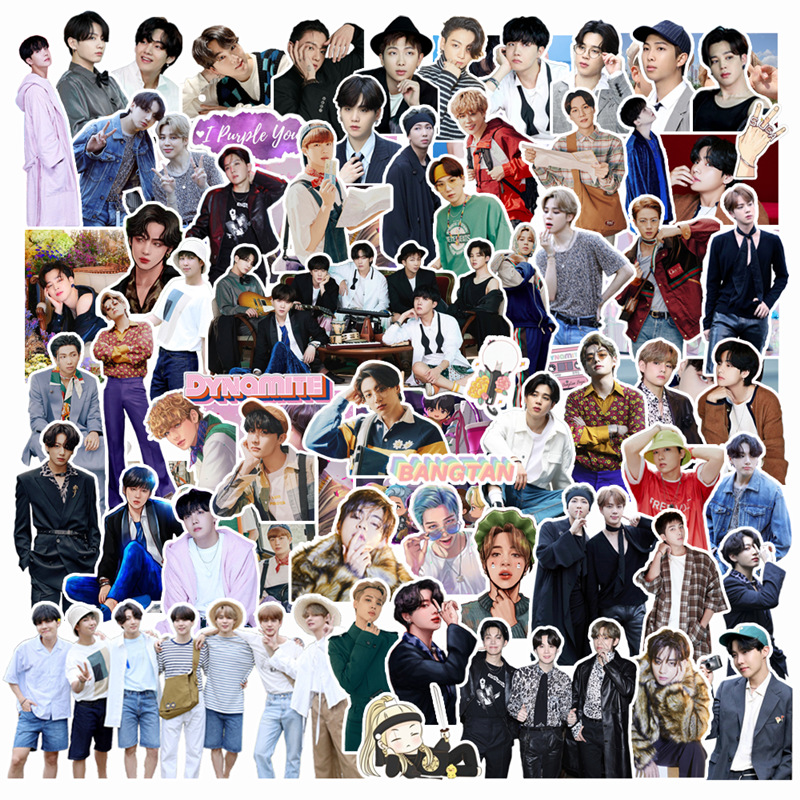 101pcs / Pak Stiker Foto Kpop Bts Bangtan Boys Diy Untuk Koper / Notebook / Diary