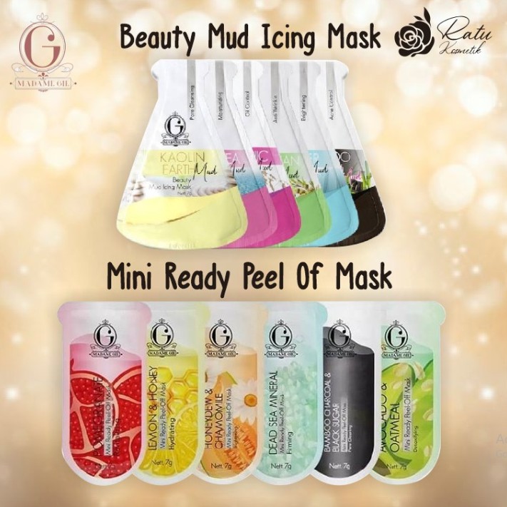 ❤ RATU ❤ Madame Gie Beauty Mud icing Mask &amp; Mini Ready Peel Off Mask | Masker Lumpur (✔️BPOM)