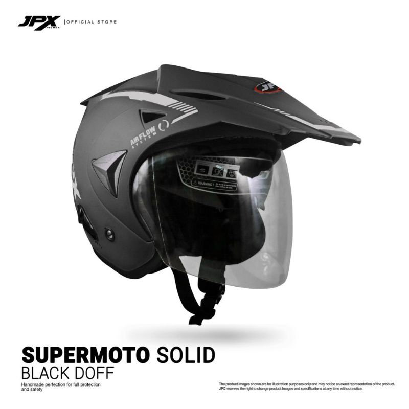 Helm JPX Supermoto solid Hitam