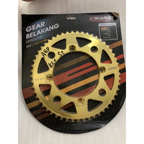 GIR GEAR BELAKANG KLX 150 428*53 SCARLET ORI