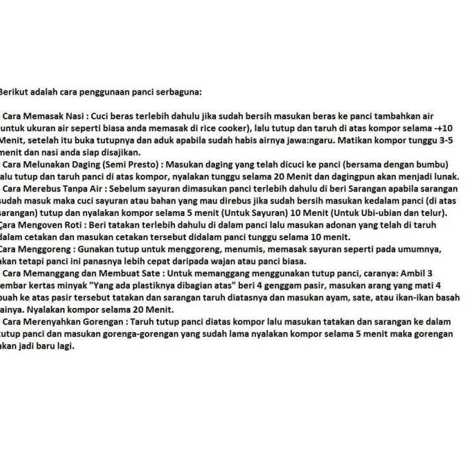 Panci AJAIB VALERIE / Serbaguna/Tatung/Ajaib