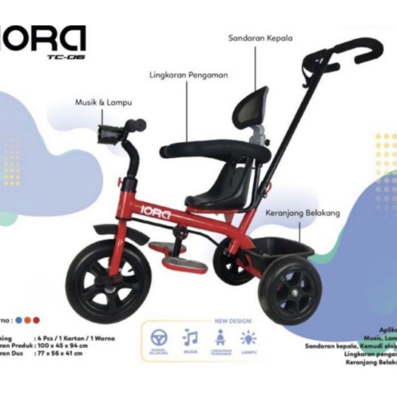 Sepeda anak roda 3 (tiga) Tricycle stroller PMB Iora TC06 TC 06 - Iora TC 06
