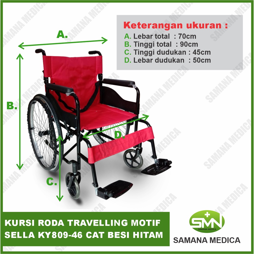 KURSI RODA travelling motif SELLA KY809-46 cat besi hitam Velg Racing