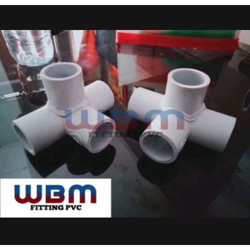 Fitting pvc elbow 4 arah 3/4 inchi 4 way hidroponik