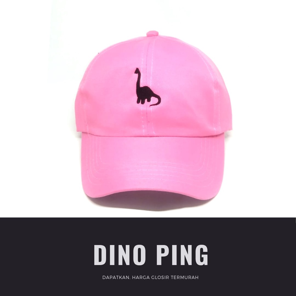 Termurah Topi baseball / garis tiga / challange / reclusive / kaktus / smile / pesawat kertas / yours / brotosaurus dino / daun kecil rasta / pohon kelapa  ring premium dan pertamax pria wanita kpop korea-Dino ping