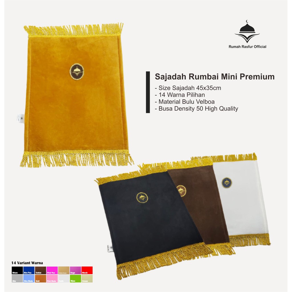 SAJADAH MUKA SIZE S /SAJADAH ANAK BULU RUMBAI BONUS TASBIH-4