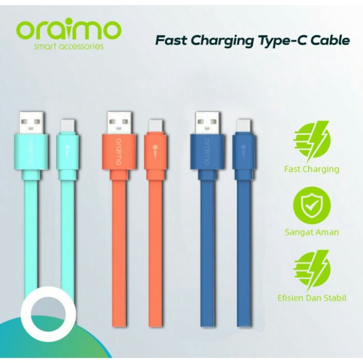 Oraimo USB Kabel Data OCD C22 Type C Fast Charging (Toples Isi 30pcs)