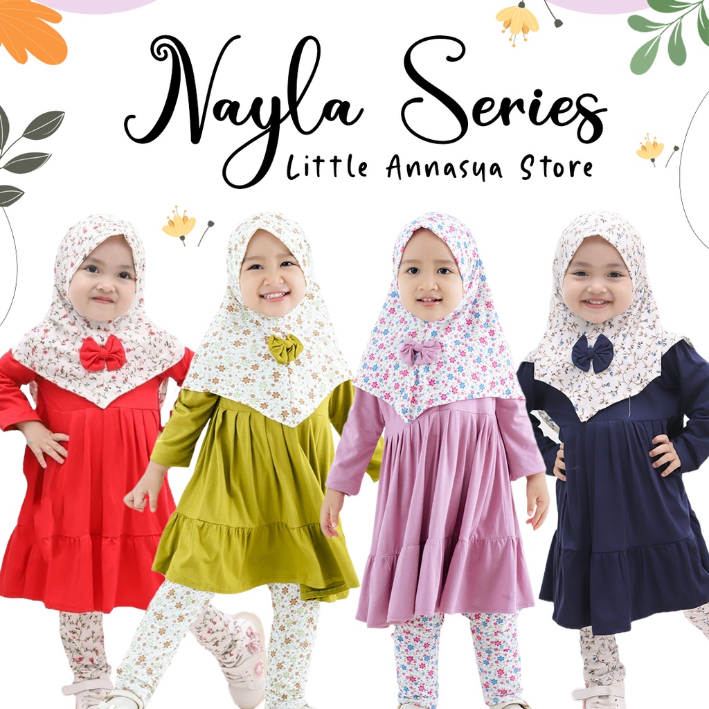 Setelan muslim anak perempuan | Baju muslim anak perempuan setelan nayla