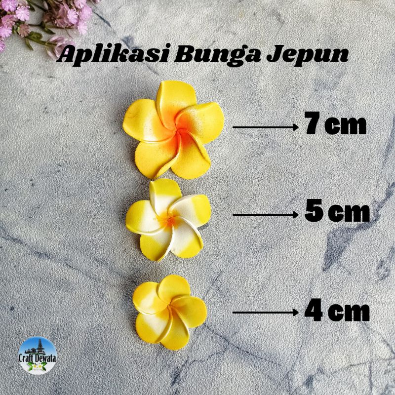 Aplikasi Bunga Jepun 4 , 5 , 7 cm / Aksesoris Bunga Jepun  / Bunga Jepun Bali / DIY Kerajinan Bunga