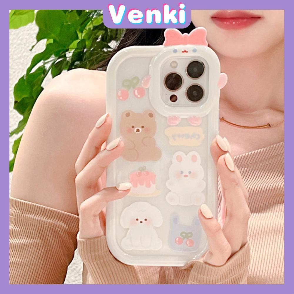 iPhone Case Silicone Soft Case Clear Case Airbag Shockproof Protection Camera Varnish Feel Bear Cartoon Cute Compatible For iPhone 11 Pro Max 13 Pro Max 12 Pro Max 7Plus xr XS Max