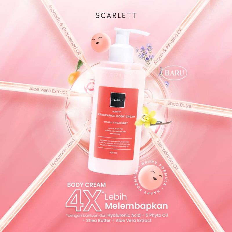 Scarlett Whitening Body Cream Happy 300 ML