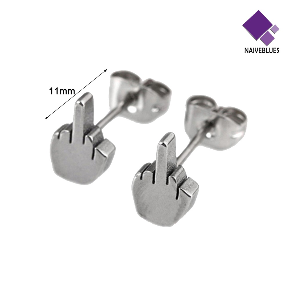 Anting Stud Pola Jari Bahan Stainless Steel Anti Karat Anti Alergi