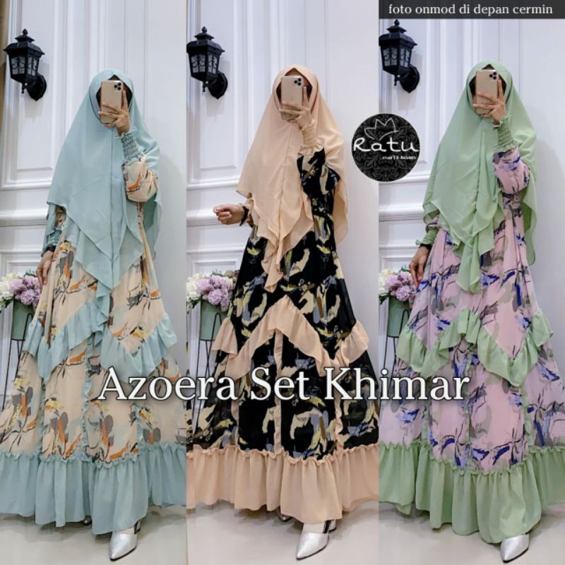 Gamis set hijab azoera syari ori ratu