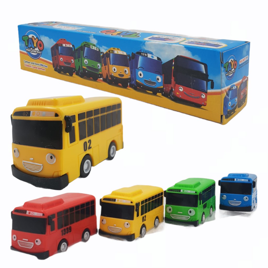 Mainan Anak - Action Figure &amp; Mainan Koleksi-Mainan Koleksi  COD 1 Pack Mobilan Bus Mini Tayo Isi 4