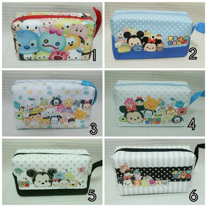 

Pencil case Tempat kotak pensil anak pouch tsum kulit impor besar