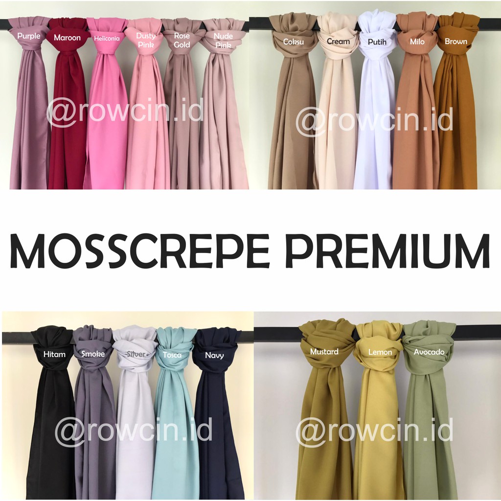 KAIN MOSSCREPE PREMIUM TERLENGKAP LANGSUNG PABRIK KAIN MOSCHINO KAIN CREPE POLOS METERAN