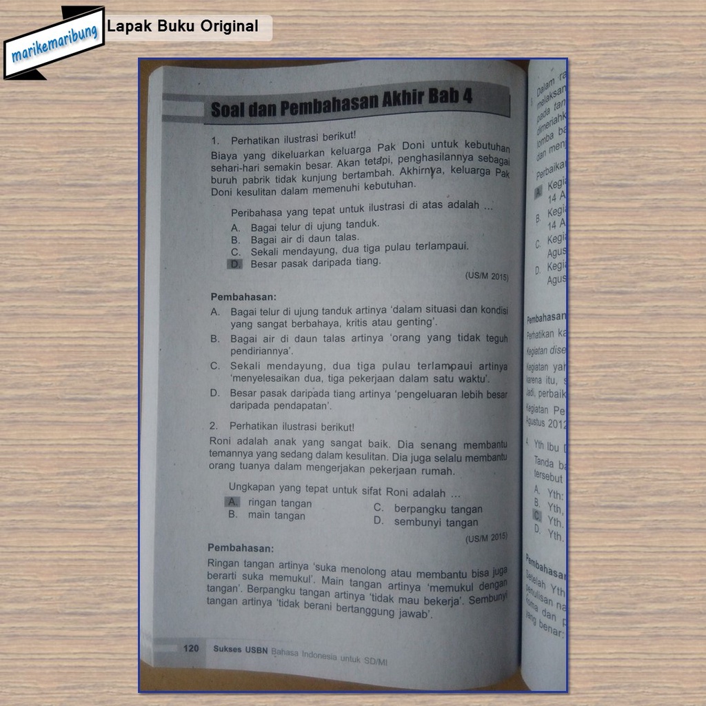 Buku Soal USBN Bahasa Indonesia SD-5
