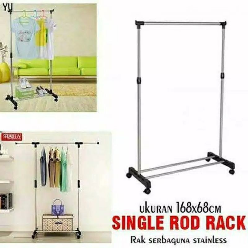 [2000gr] T225 | SINGLE POLE / Standing Hanger Single Pole / Gantungan Pakaian Serbaguna