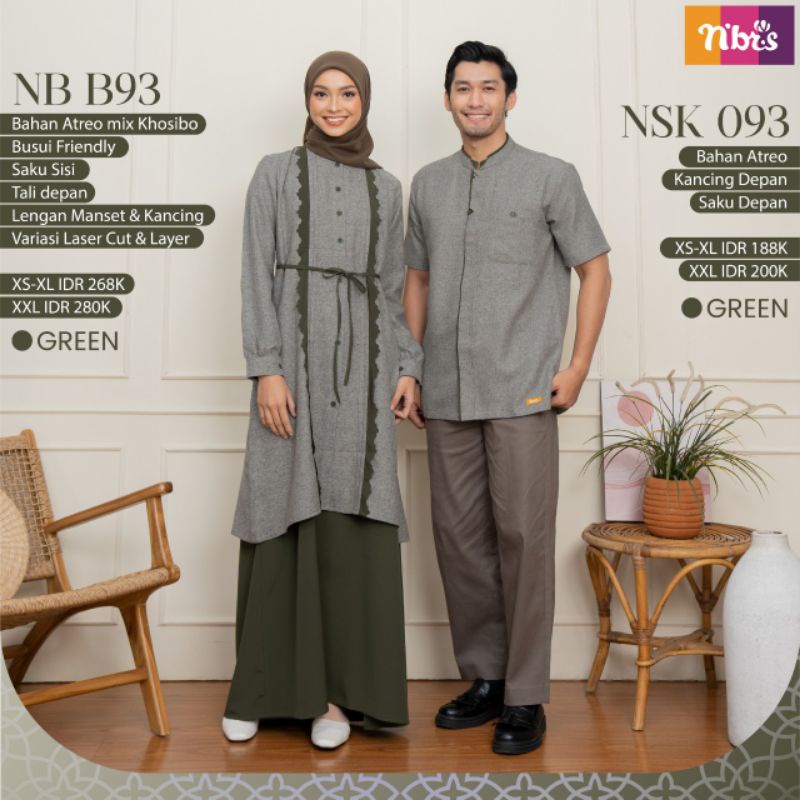GAMIS COUPLE KOKO SARIMBIT NB B93 NSK 093 ORIGINAL NIBRAS FASHION DRESS BAJU BUSANA MUSLIM WANITA BU