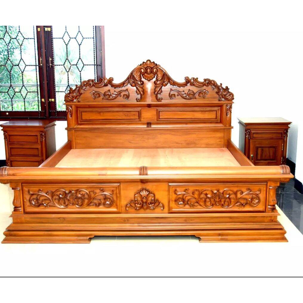 dipan no 2 dipan peluru tempat tidur peluru kayu jati MJ08