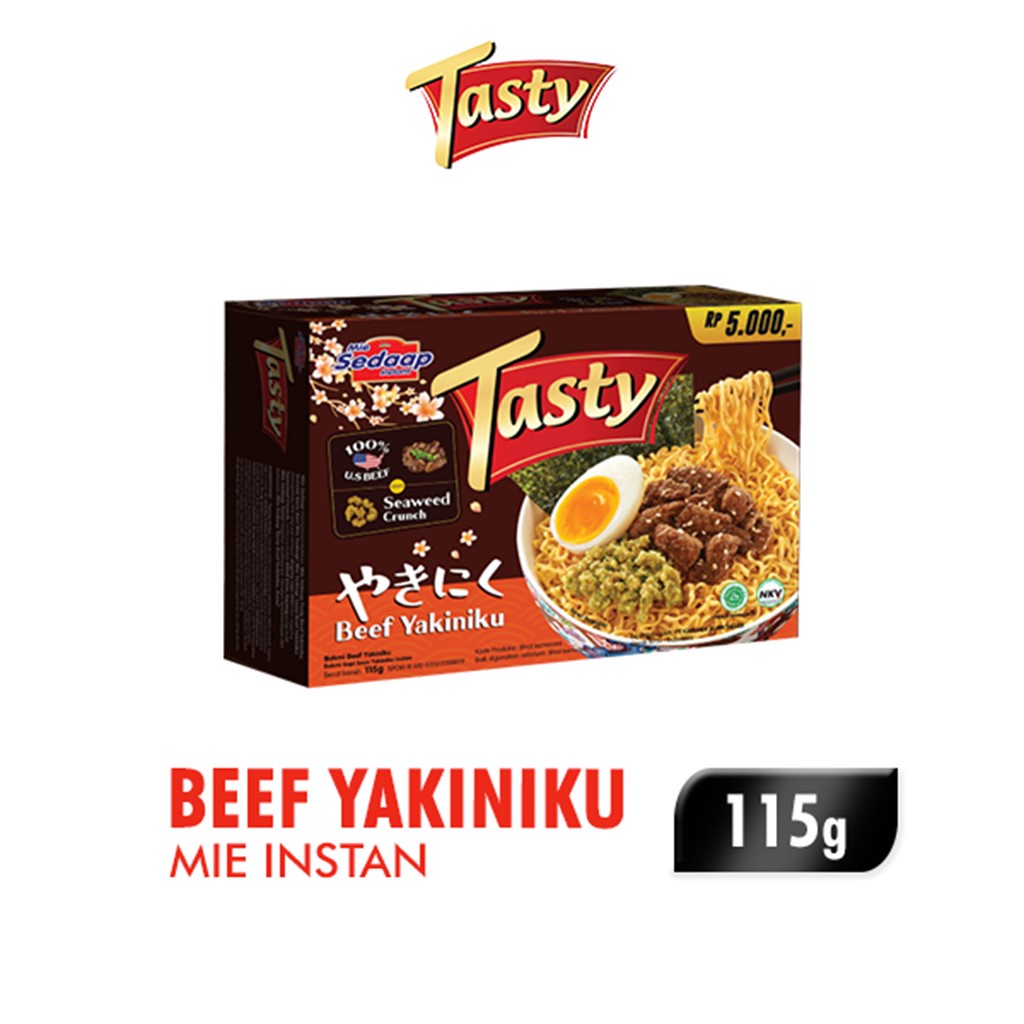 Jual Mie Sedaap Instant Tasty Real Meet Bakmi Ayam Geprek Beef Yakiniku